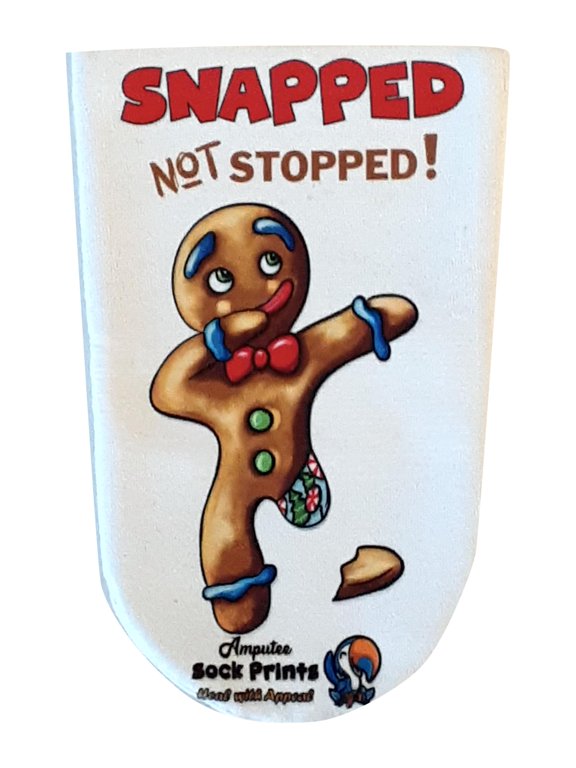 Amputee Sock, gingerbread man snapped V1, 3Ply stump sock