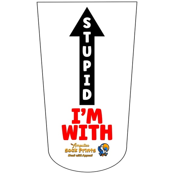 Amputee Sock, im with Stupid V1" 3PLY Amputee Stump Sock