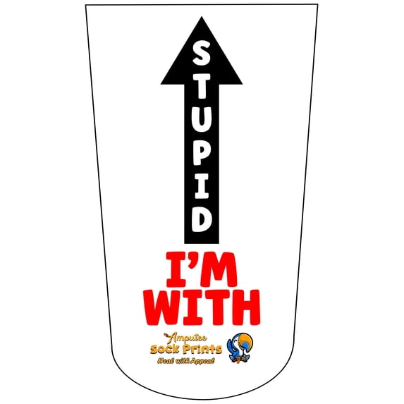 Amputee Sock, im with Stupid V1" 3PLY Amputee Stump Sock