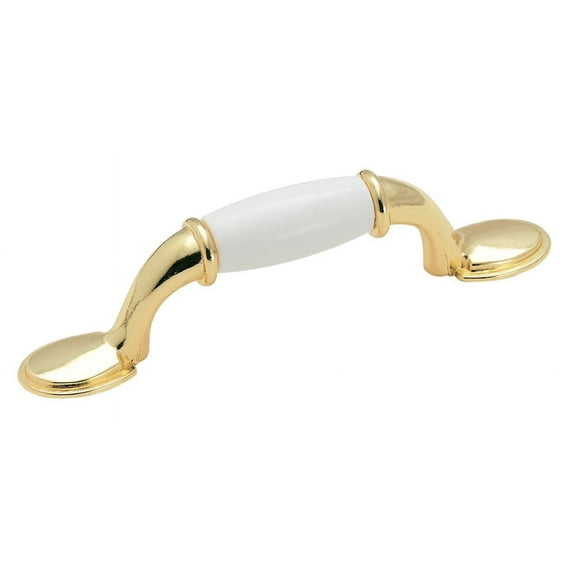 Amr 245wpb 3 In Pull White Polished Brass