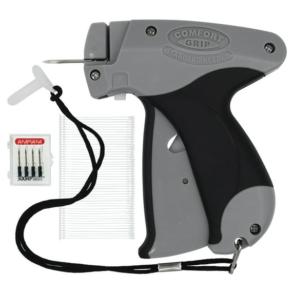 Amram Comfort Grip Tagging Gun for Clothing with 1250 Pieces of 2 Inch Attachments and 5 Needles; Standard Tagging Applications