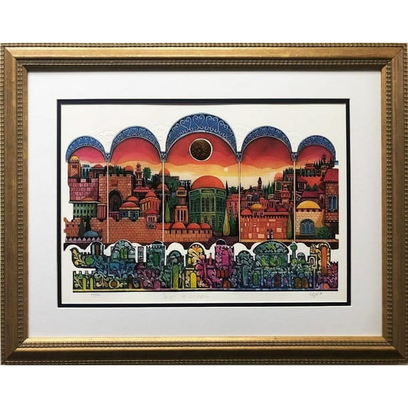 Amram Ebgi "Sunset in Jerusalem" FRAMED Signed & # Art Generic