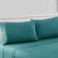 thumbnail image 1 of Amrapur Overseas 4-Piece Bright Solid Microfiber Adult Sheet Set, Teal, King, 1 of 4
