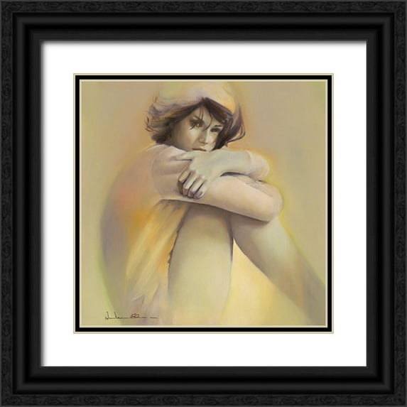 Amrhein, Elvira 12x12 Black Ornate Wood Framed with Double Matting Museum Art Print Titled - a l ecoute