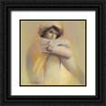 thumbnail image 1 of Amrhein, Elvira 26x26 Black Ornate Wood Framed with Double Matting Museum Art Print Titled - a l ecoute, 1 of 4