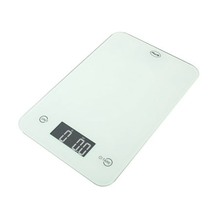 Amrican Weigh Scales Onyx-5K White Tempered Glass Kitchen Scale