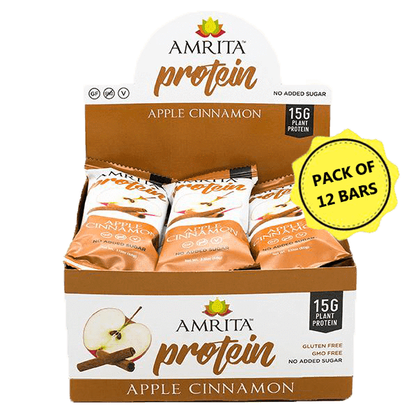 Amrita Foods Apple Cinnamon Protein Bar (12 Bars) Glutenfree, Dairy