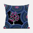 thumbnail image 1 of Amrita Sen Boho Mandala Plant Throw Pillow with Removable Cover in Indigo Black Pink 18x18, 1 of 5