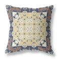 thumbnail image 1 of Rose Box Faux Suede Fabric Throw Pillow in Blue Yellow 16x16, 1 of 5