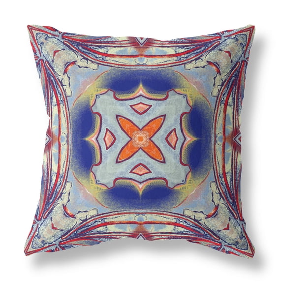Amrita Sen Broadcloth Zippered Pillow With Gray Red CAPL507BrCDS-ZP-20x20