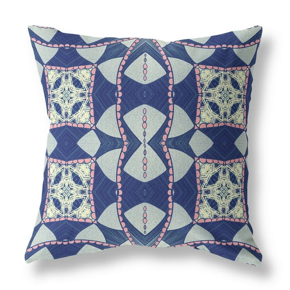 Amrita Sen Broadcloth Zippered Pillow With Indigo Pink CAPL493BrCDS-ZP-26x26