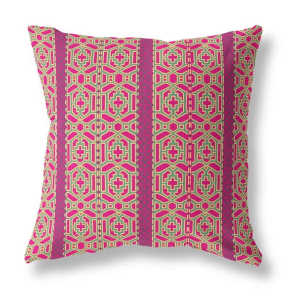Amrita Sen Broadcloth Zippered Pillow With PinkGreen Finish CAPL246BrCDSZP18x18