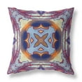 thumbnail image 1 of Pastel Floral Squares Indoor/Outdoor Fabric Pillow -Purple Peach Blue Yellow 20", 1 of 2