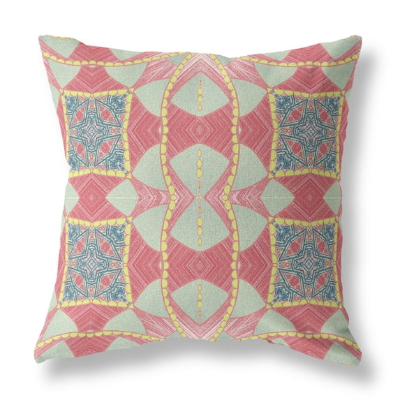 Amrita Sen Broadcloth Zippered Pillow With Red Yellow CAPL499BrCDS-ZP-26x26