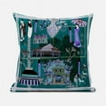 thumbnail image 1 of City Palace Indoor/Outdoor Pillow with Removable Cover in Turquoise Purple Brown20x20, 1 of 1