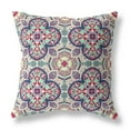 thumbnail image 1 of Amrita Sen Clover Leaf Floral Broadcloth Indoor Outdoor Blown and Closed Pillow Maroon Green, 1 of 5