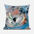 thumbnail image 1 of Amrita Sen Curious Humming Bird Throw Pillow in Gray Orange Blue 20x20, 1 of 5