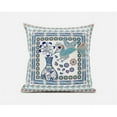 thumbnail image 1 of Amrita Sen Designs  16 x 16 in. Love Your Vase Peacock Broadcloth Indoor & Outdoor Zippered Pillow - Off White, Blue & Grey, 1 of 6