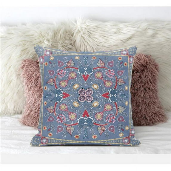 Amrita Sen Designs 16 x 16 in. Paisley Leaf Geo Broadcloth Indoor & Outdoor Blown & Closed Pillow - Multi Color
