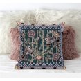 thumbnail image 1 of 16" Pond Peacock Broadcloth Blown and Closed Pillow - Green Fabric, 1 of 5