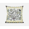 thumbnail image 1 of Amrita Sen Designs  16 x 16 in. Pond Peacock Broadcloth Indoor & Outdoor Zippered Pillow - White, Yellow & Grey, 1 of 6