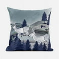 thumbnail image 1 of Amrita Sen Running Reindeer Throw Pillow in Gray Blue 16x16, 1 of 1