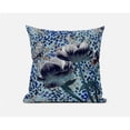 thumbnail image 1 of Three Roses with Butterfly Indoor/Outdoor Fabric Pillow Zipped -White Blue16", 1 of 5
