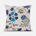 thumbnail image 1 of Amrita Sen Designs  18 x 18 in. Checkerboard & Flowers Broadcloth Indoor & Outdoor Blown & Closed Pillow - Beige, Blue & Yellow, 1 of 4