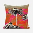 thumbnail image 1 of Amrita Sen Designs  18 x 18 in. Hawaii Floral Oil Duo Suede Zippered Pillow with Insert - Orange & Pink, 1 of 4