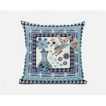 thumbnail image 1 of Amrita Sen Designs  18 x 18 in. Love Your Vase Peacock Broadcloth Indoor & Outdoor Zippered Pillow - Blue, Navy & Off White, 1 of 5