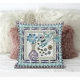 thumbnail image 1 of Amrita Sen Designs  18 x 18 in. Love Your Vase Peacock Suede Blown & Closed Pillow - Cream & Purple, 1 of 3