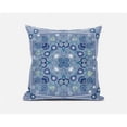 thumbnail image 1 of Amrita Sen Designs  18 x 18 in. Paisley Leaf Geo Broadcloth Indoor & Outdoor Zippered Pillow - Muted Blue & White, 1 of 5