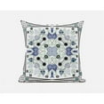 thumbnail image 1 of Amrita Sen Designs  18 x 18 in. Paisley Leaf Geo Broadcloth Indoor & Outdoor Zippered Pillow - Off White, Grey & Muted Blue, 1 of 6