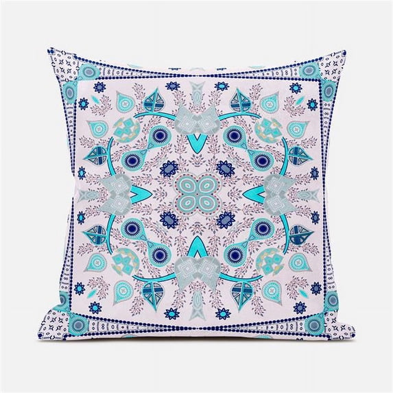 Amrita Sen Designs 18 x 18 in. Paisley Leaf Geo Duo Suede Zippered Pillow with Insert - Multi Color