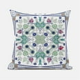 thumbnail image 1 of Paisley Leaf Geo Duo Indoor/Outdoor Pillow with Removable Cover in Off-White Green18x18, 1 of 4