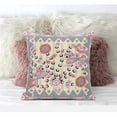 thumbnail image 1 of Pond Peacock Indoor/Outdoor Pillow in Yellow Pink Orange Gray 18x18, 1 of 5