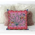 thumbnail image 1 of Amrita Sen Designs  18 x 18 in. Pond Peacock Broadcloth Indoor & Outdoor Blown & Closed Pillow - Pink & Red, 1 of 8