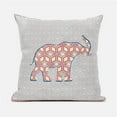 thumbnail image 1 of Elephant Silhouette Duo Throw Pillow with Removable Cover in Gray Beige Blue 20x20, 1 of 5