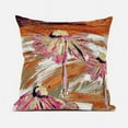 thumbnail image 1 of Amrita Sen Designs CAPL785FSDS-ZP-20x20 20 x 20 in. Hawaii Floral Oil Duo Suede Zippered Pillow with Insert - White, Orange & Pink, 1 of 6