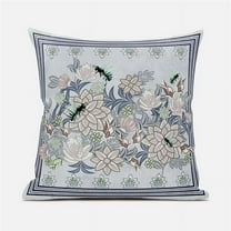 Amrita Sen Designs  20 x 20 in. Honeybee on Flower Suede Zippered Pillow with Insert - Multi Color