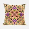 thumbnail image 1 of Amrita Sen Designs  20 x 20 in. Paisley Leaf Geo Duo Suede Zippered Pillow with Insert - Beige, Purple & Green, 1 of 5