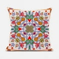 thumbnail image 1 of Amrita Sen Designs  20 x 20 in. Paisley Leaf Geo Duo Broadcloth Indoor & Outdoor Zippered Pillow - White, Red & Orange, 1 of 6