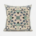 thumbnail image 1 of Amrita Sen Designs  20 x 20 in. Paisley Leaf Geo Duo Suede Blown & Closed Pillow - Beige, Green & Black, 1 of 4