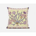 thumbnail image 1 of Amrita Sen Designs  20 x 20 in. Pond Peacock Broadcloth Indoor & Outdoor Zippered Pillow - Yellow, Peach & Muted Pink, 1 of 5