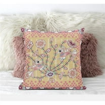 Amrita Sen Designs 20 x 20 in. Pond Peacock Suede Zippered Pillow with Insert - Multi Color