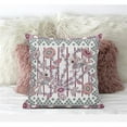 thumbnail image 1 of Amrita Sen Designs  20 x 20 in. Pond Peacock Suede Zippered Pillow with Insert - White & Magenta, 1 of 8