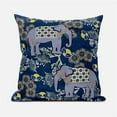 thumbnail image 1 of Two Elephants Indoor/Outdoor Pillow in Gray Blue Brown 20x20, 1 of 4