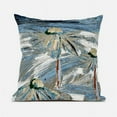 thumbnail image 1 of Amrita Sen Designs  26 x 26 in. Hawaii Floral Oil Duo Broadcloth Indoor & Outdoor Zippered Pillow - White, Grey & Blue, 1 of 4