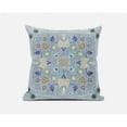 thumbnail image 1 of Amrita Sen Designs  26 x 26 in. Paisley Leaf Geo Broadcloth Indoor & Outdoor Zippered Pillow - Light Grey, Blue & Yellow, 1 of 6