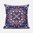 thumbnail image 1 of Amrita Sen Designs  26 x 26 in. Paisley Leaf Geo Duo Broadcloth Indoor & Outdoor Blown & Closed Pillow - Dark Purple & Pink, 1 of 5